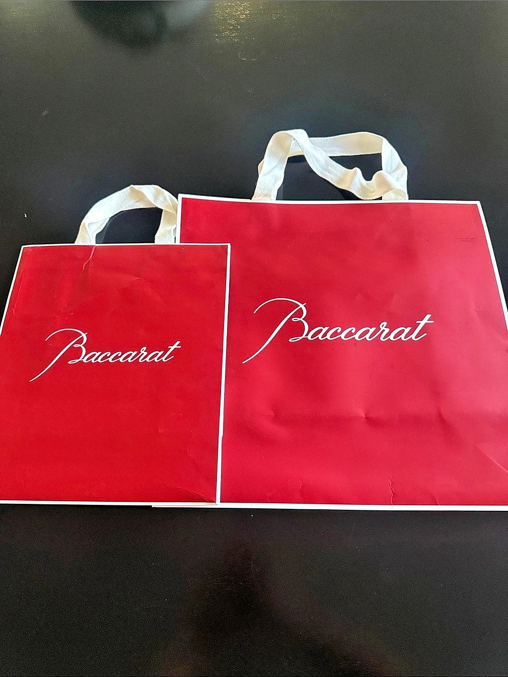 Baccarat Red & White Shopping Bags